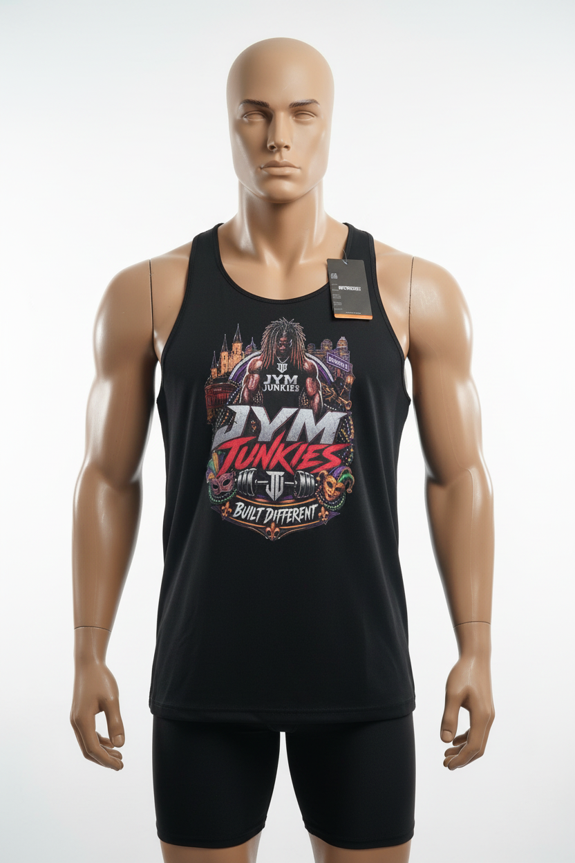 Men's Jym Junkies Built Different Racerback Tank