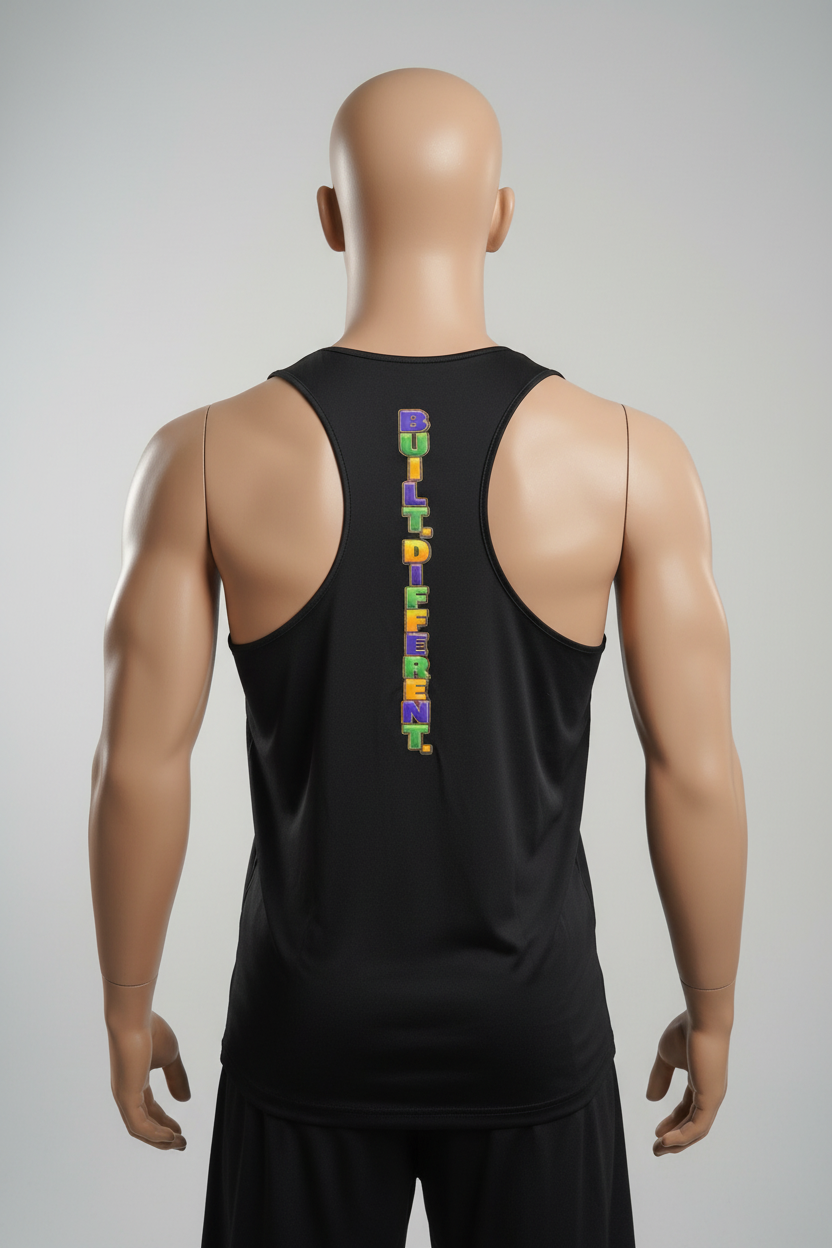Men's Jym Junkies Built Different Racerback Tank