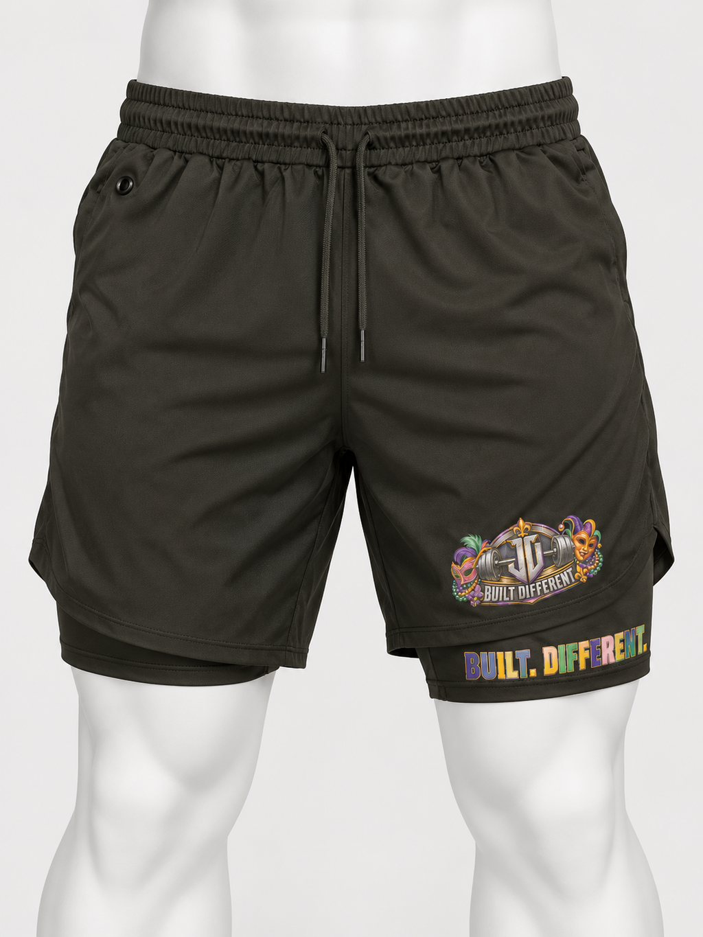 Jym Junkies 504 Men’s 2-in-1 Shorts with Towel holder – Black