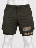 Jym Junkies 504 Men’s 2-in-1 Shorts with Towel holder – Black