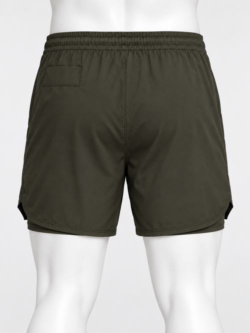 Jym Junkies 504 Men’s 2-in-1 Shorts with Towel holder – Black