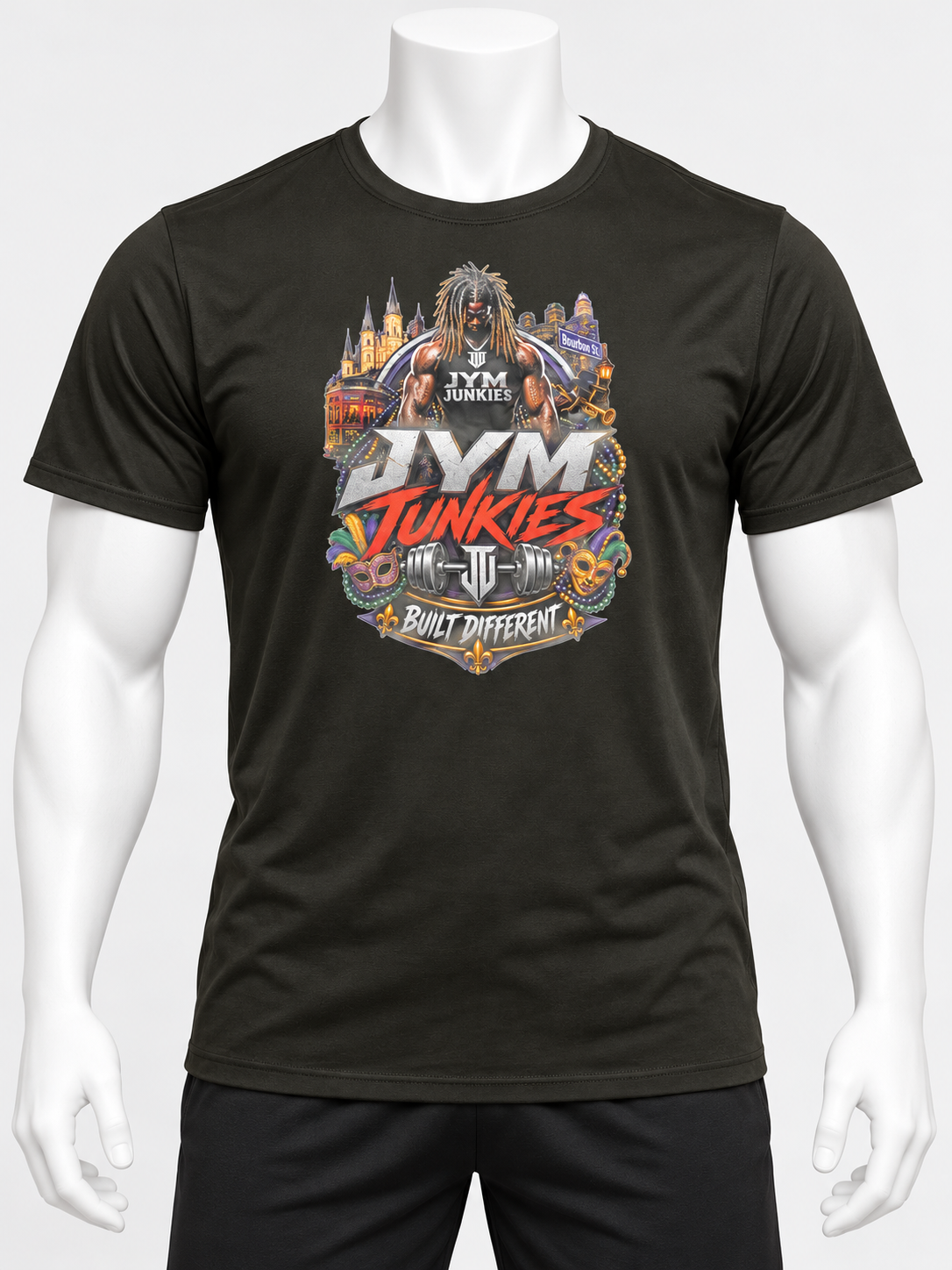 Jym Junkies 504 “Built Different” Graphic Tee